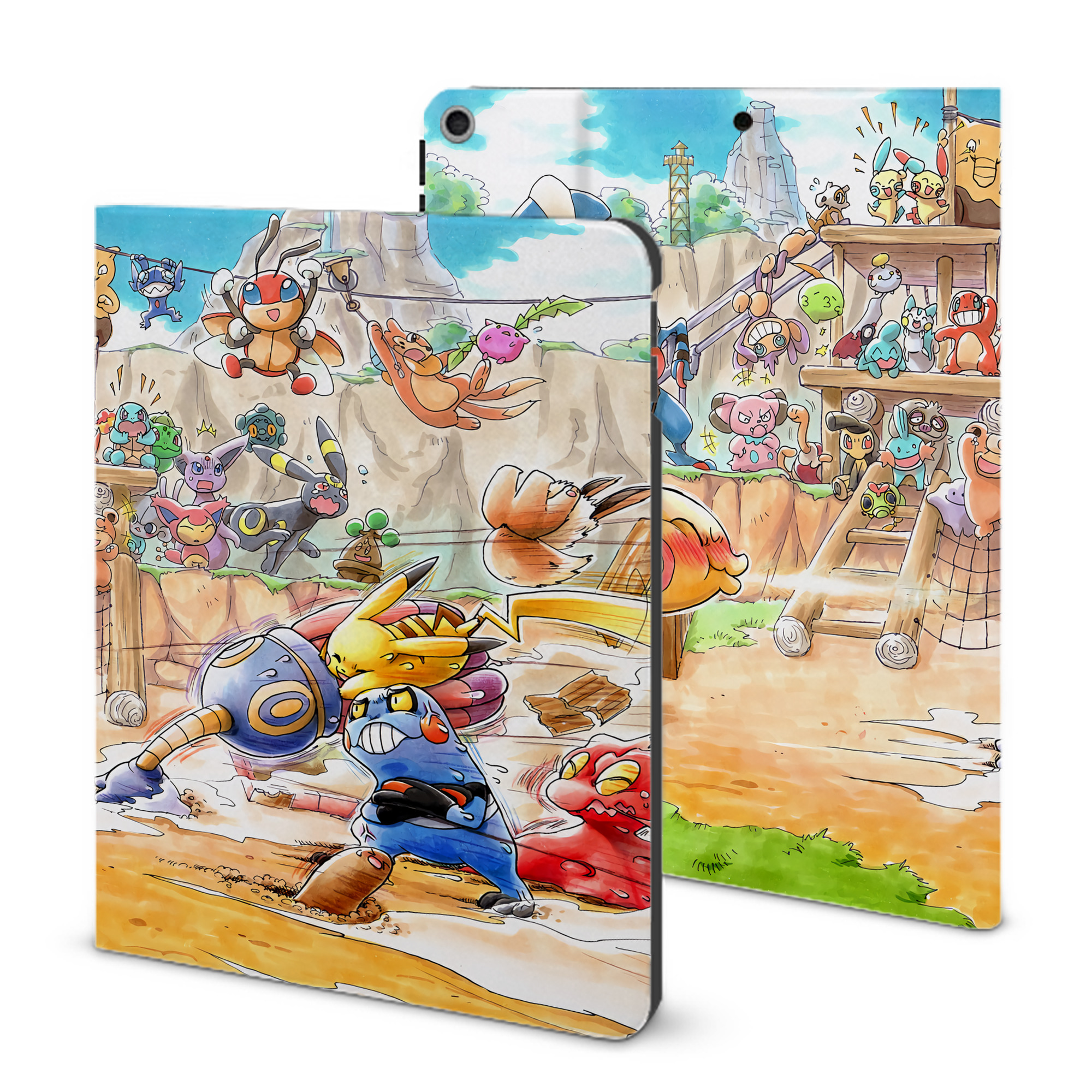 （画像用） ポケットモンスター Pokémon IPad ケース ブック型 PUレザー TPU 耐衝撃 軽量 薄型 ペン収納なし 全面保護 IPad 各モデル対応